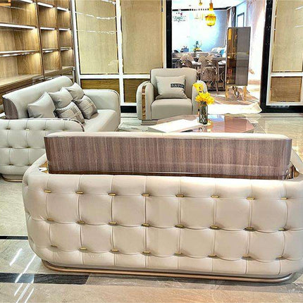 Modern Luxury Living Room Sofa Set New Arrival with PU Leather Cover for Villas Apartments Hotels Living Room Furniture