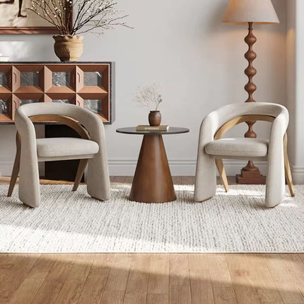 Soft Fabric Padded Seat Paired with Robust Solid Wood Dining Chair a Perfect Choice for Living Room Offering Durable Structure