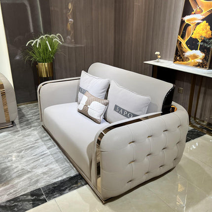 Modern Luxury Living Room Sofa Set New Arrival with PU Leather Cover for Villas Apartments Hotels Living Room Furniture