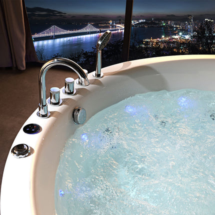 Custom Round Freestanding Whirlpool Massage Bathtub – Luxury White Acrylic Spa Bath Tub