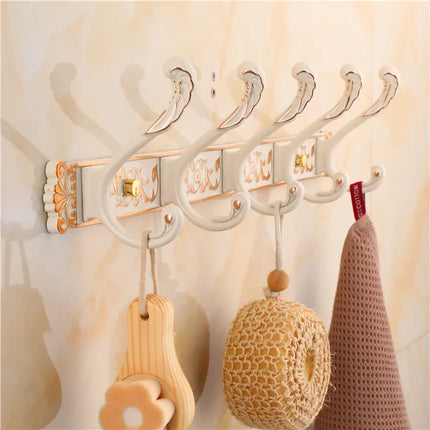 Nordischer Garderobenhaken, elfenbeinweiß, goldfarben, für Badezimmer, Wohnzimmer, Küche