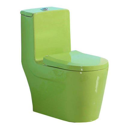 Western Bathroom One-Piece Kids Toilet Commode Yellow Color Elongated Bowl Dual-Flush Floor Mounted Ceramic S-Trap Home Use