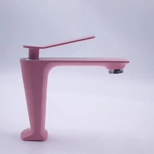 Pink Faucet Single Hole Modern Style
