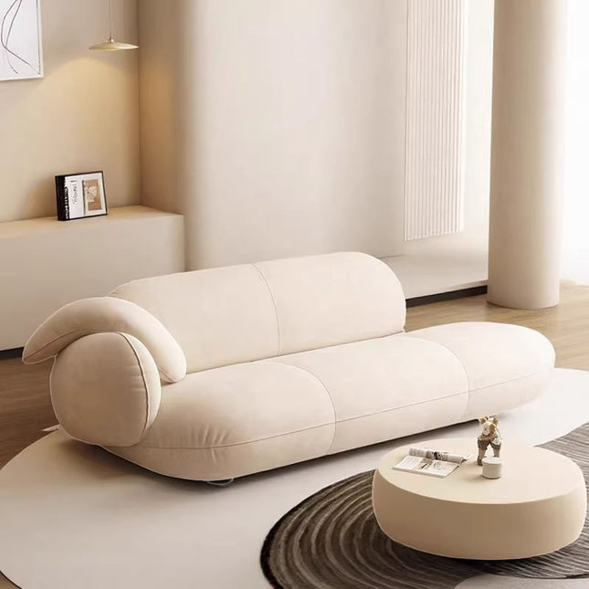 Italian Designer Creative Leisure Sofa Minimal Double Three Small Family Living Room Velvet Fabric Chaise Lounge