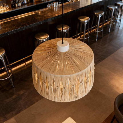 Rattan Wicker Led Lights for Home Kitchen Restaurant Dining Table Decorative Lighting Modern Style Pendant Lampshade