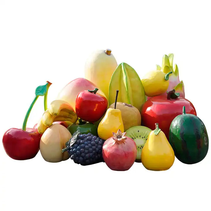 Fiberglass Resin Vegetable Fruit Pumpkin, Watermelon, Strawberry, Pineapple Sculpture Outdoor Fiberglass Decoration