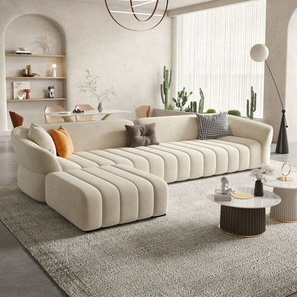 Modern Light Luxury Cream Style Fabric Sofa Living Room Small Apartment Straight Row Simple Sofa