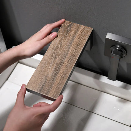 Einbau-Wandarmatur aus Messing mit verdeckter Öffnung für Warm- und Kaltwasser, 2-Loch-Einhebelmischer, Waschtischarmatur. 