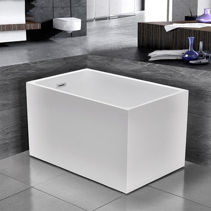 Hot Selling White Acrylic Freestanding Bath Tub Modern Square Solid Surface Design Portable for Soaking Economically Priced