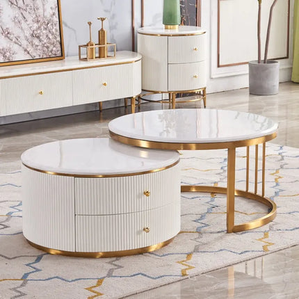 Contemporary Coffee Table Stainless Steel Legs unit 2-Drawer white wooden custom bedside cabinet modern