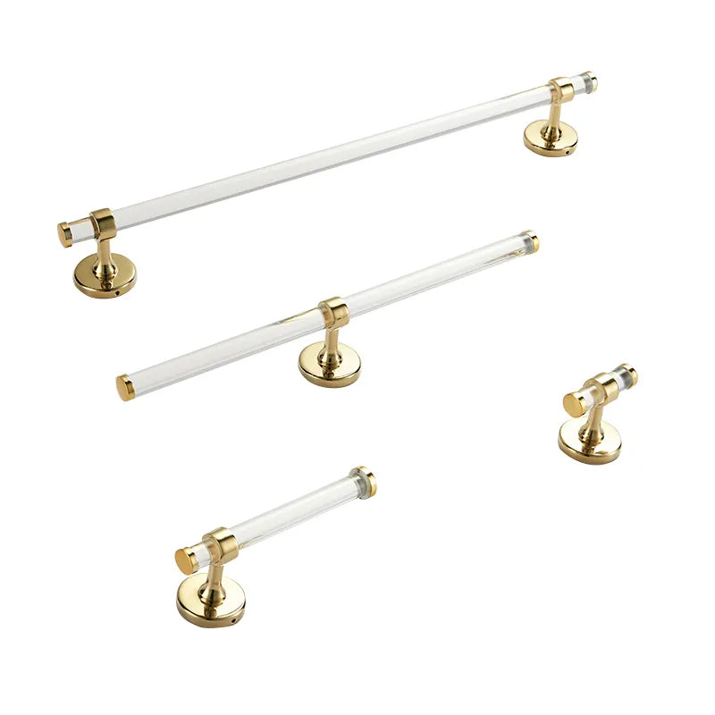 Gold bathroom sets Acrylic towel holder tissue paper holder