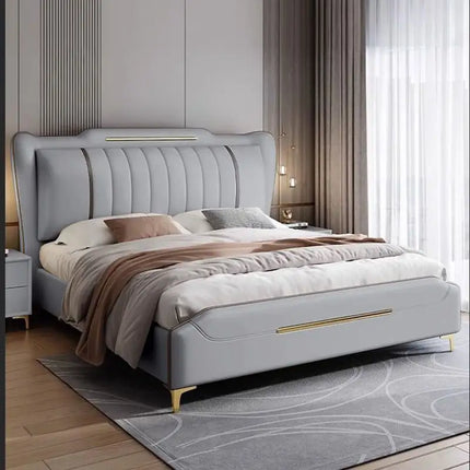 Modern Leather Bedframe King/Queen Customize Color Bed for Condo,AIRBNB,Hotel Bedframe