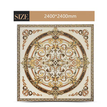 Load image into Gallery viewer, Luxury gold plated carpet tiles for villa hotel golden circle for hall entry and living room puzzle floor tiles polished crystal
