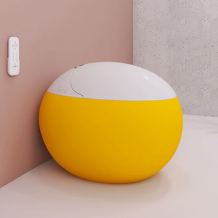 Egg Shaped Sanitary Ware Toilet Floor Mounted Intelligent Toilet Round Smart Toilet with Remote Control