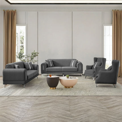 Luxury Nordic Light Luxury Square Gold Steel Sofa Set New Design Modern 3-Seat Velvet Sofa for Living Room Villa