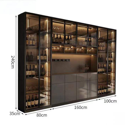 Light Luxury Wine Cabinet Living Room Cabinet Glass Door Display Cabinet Home and Commercial Storage