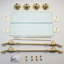 Load image into Gallery viewer, Luxury Royal Double Shelf Glass Brass Gold Electroplated Heavy
