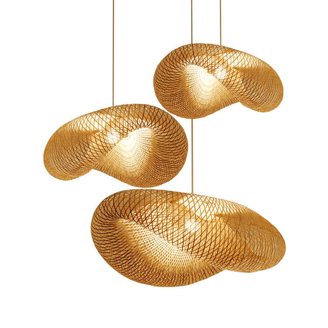 Pop Bamboo Rattan Pendant Lamp Hanging Decorative Lighting Fixture