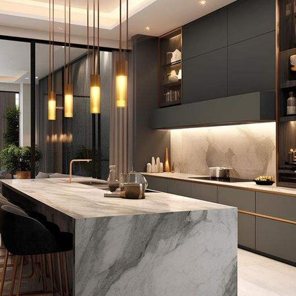 Modern Apartment Luxury Pantry Kitchen Living Room Wood LED Marble Bench Top Accessories Wine Furniture Cabinets Set Designs