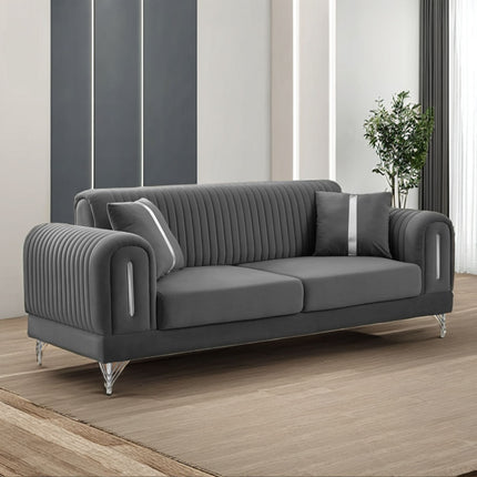 Luxury Nordic Light Luxury Square Gold Steel Sofa Set New Design Modern 3-Seat Velvet Sofa for Living Room Villa