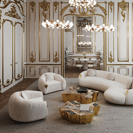 Modern Leather Curved Sofa Couch Home Hotel Restaurant Furniture Living Room Sofas Set