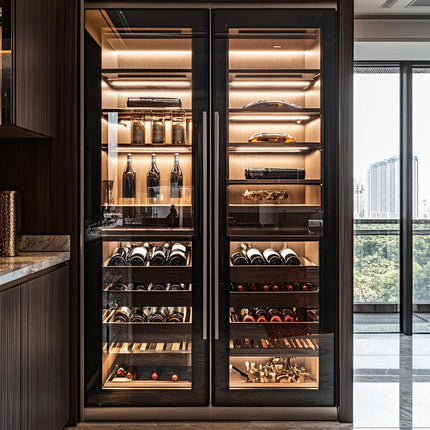 Luxury Bars Restaurants Wine Cabinet Stainless Steel Thermostat Wine Cabinet Red Wine Cabinets