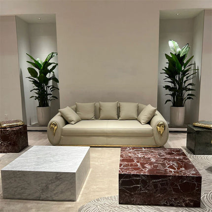 Furnistyle High Quality Modern Minimalist Sofa Cama Microfiber Leather Large Curved Sofa Set Solid Wood Frame for Living Room