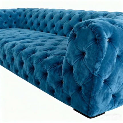 Velvet Sofa Chesterfield Lounge Sofas Set With Diamond Button in Living Room Furniture Luxury Couch