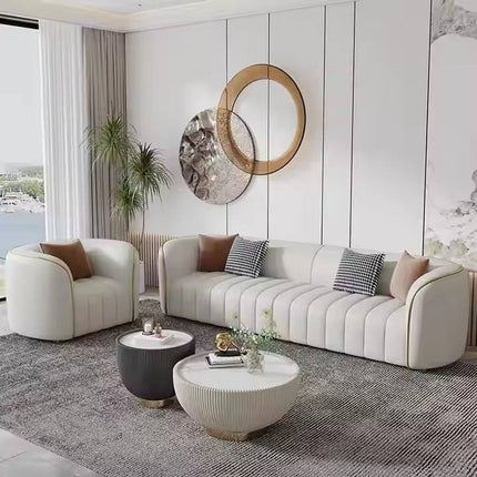Modern Luxury Stainless Steel Chesterfield 3 Seat Sectional Sofa Set Pink White Curved Wedding Sofa for Living Room Made Fabric
