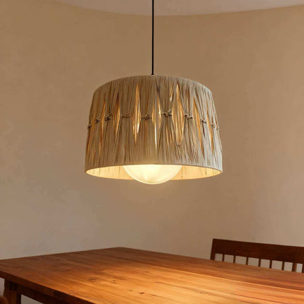 Rattan Wicker Led Lights for Home Kitchen Restaurant Dining Table Decorative Lighting Modern Style Pendant Lampshade