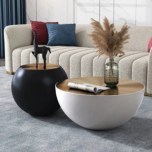 Modern Tea Table Nordic Stainless Steel Round Light Luxury Round Table