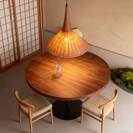 Wabi-sabi Style Rattan Chandelier Modern Restaurant Kitchen bar Decoration Island Living Room Bedroom Hanging LED Pendant Lamp