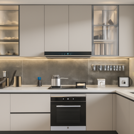 Modern Design Modular Kitchen Cabinets Set with Artificial Marble Countertop Resin Components Drawer Baskets-Complete