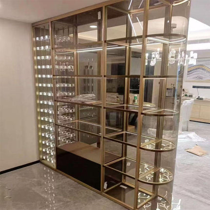 Modern Tempered Glass Arc Cabinet Door Aluminum Alloy Profile Frame for Kitchen Wardrobe