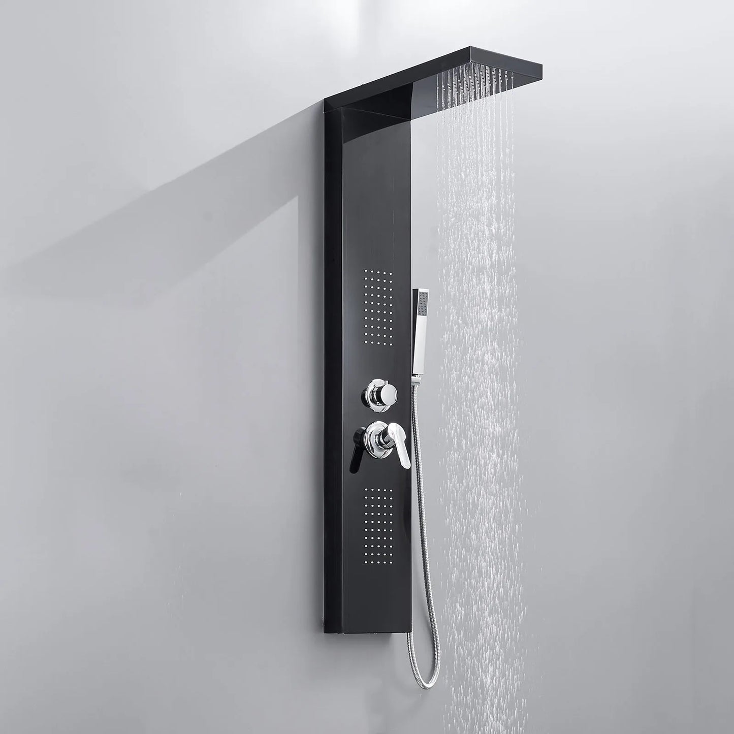 Modern Temperature Waterfall Bathroom Luxury Rain Led Set Hot Water Heater Stainless Steel Shower Panel