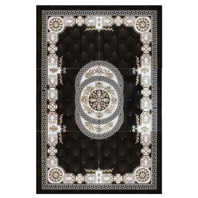 1200*1800 Luxury black red gold plated sliver plated ceramic tiles for living room carpet puzzle tiles for floor(6 in 1)ceramic