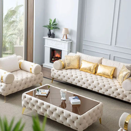 Contemporary Luxury Design Living Room Furniture Large Leather Corner Sectional 3 2 1 Seater Sofa Set