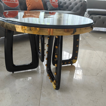 Luxuriöses italienisches Couchtisch-Set aus Medusa-Holz (2-teilig)