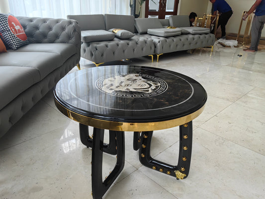 Luxury Italian Medusa Wood Coffee Table Set of 2