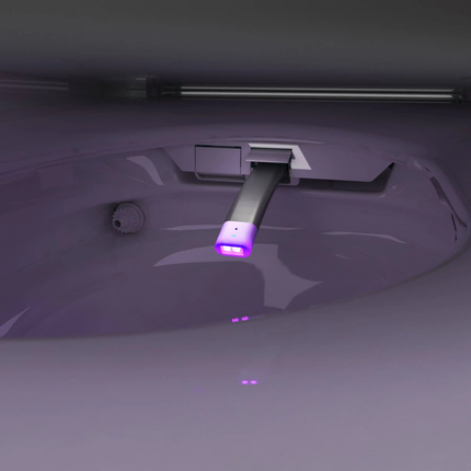 Purple LED light on a dark background