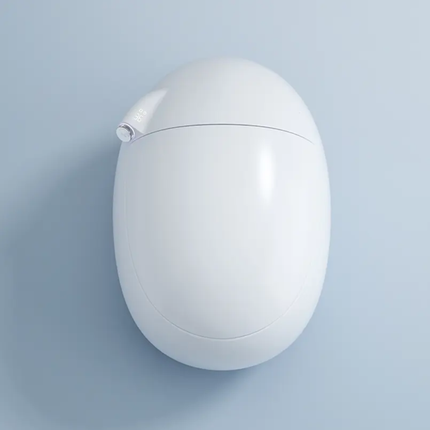 White electronic device on a light blue background