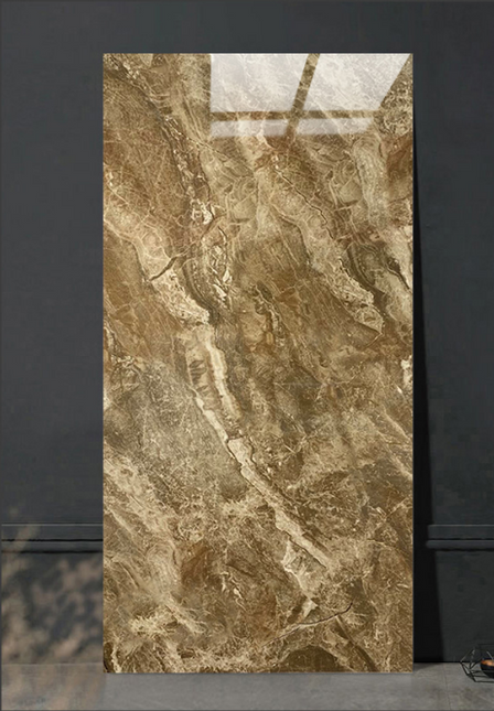 Marble-patterned wall panel against a dark background