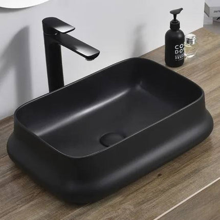 Modern Roca Style Matte Black Art Wash Basin Countertop Black Basin