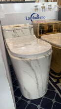 Load image into Gallery viewer, Toilet Bathroom White Marble Electroplated Porcelain One Piece WC Toilet Bowl Porcelain
