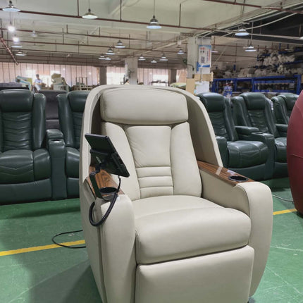 High-End Motorized VIP Home Cinema Recliner with Integrated Smart Console