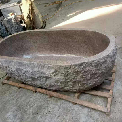 Modern Luxury Oval Granite Bathtub – Natural Stone Indoor Spa Tub for Home (Size can be Customize)