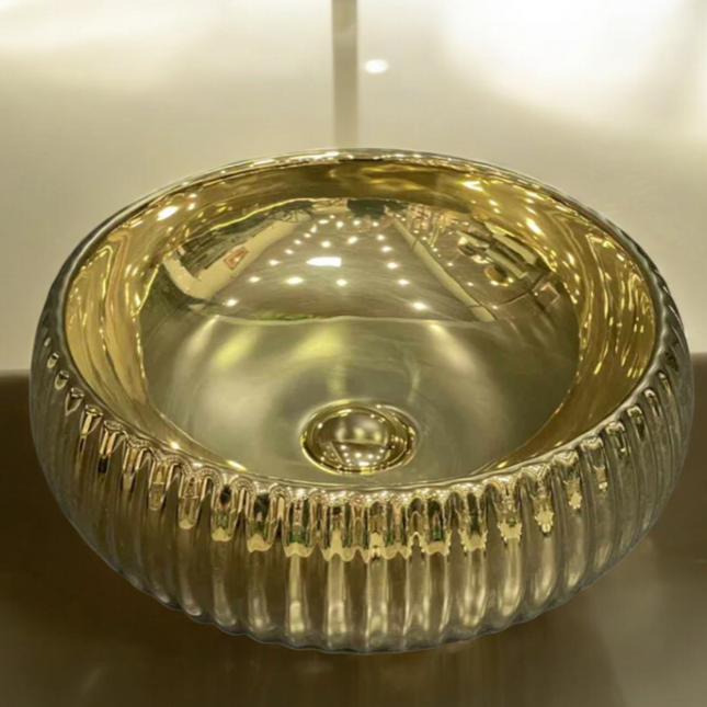 Luxury Royal Gold Wash Basin Countertop Electroplated