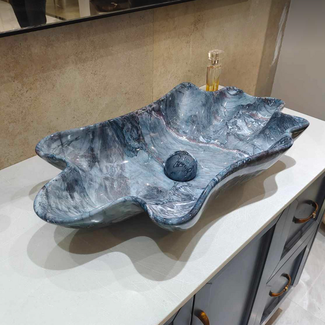 marble sink basin bathroom porcelain marble blue design italian american style basin