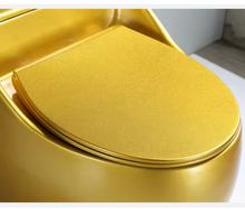 Load image into Gallery viewer, Gold One-Piece Porcelain Egg Toilet with Dual-Flush System
