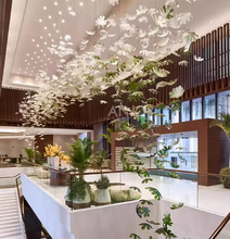 Load image into Gallery viewer, Custom Maple Leaf Green Glass Chandelier – Luxury Nature-Inspired Hanging Light Fixture
